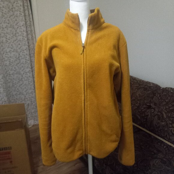 Uniqlo Fleece Jacket Women's M Mustard Yellow Full Zip - Picture 1 of 4